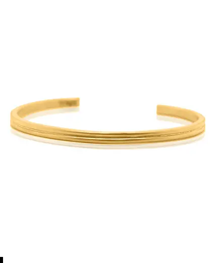 Gold bangle grooved double band 28 7 grams 9999 pure