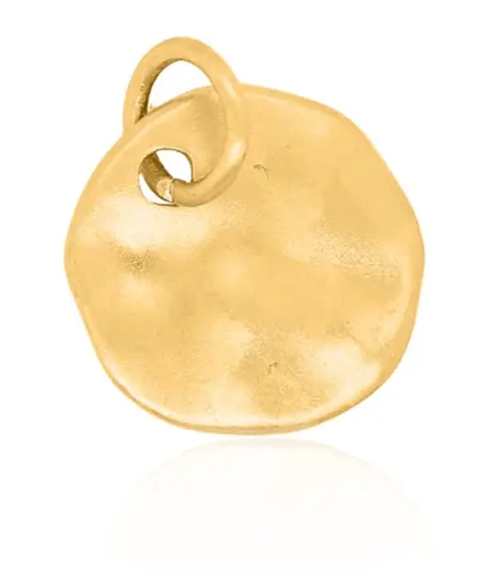 Gold charm softly hammered disc 5 9 grams 9999 pure