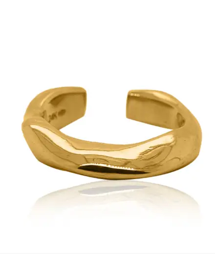 Gold ring molten polished finish 95 grams 24k pure medium